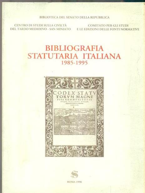Bibliografia statutaria italiana 1985-1995 -   - copertina