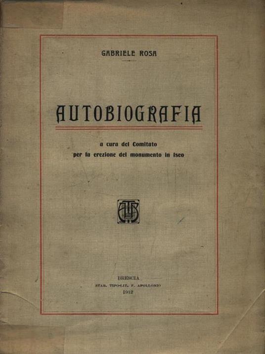 Autobiografia - Gabriele Rosa - copertina