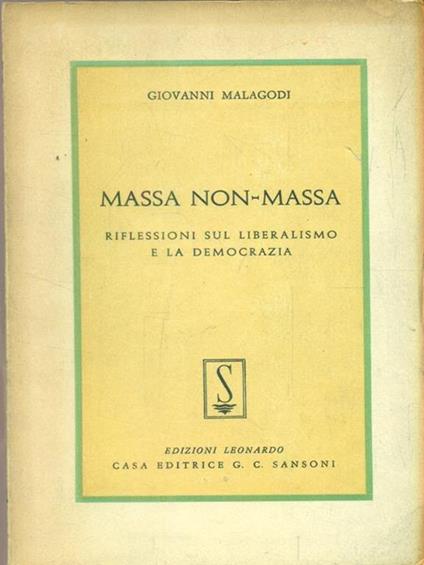 Massa non massa - Giovanni Malagodi - copertina