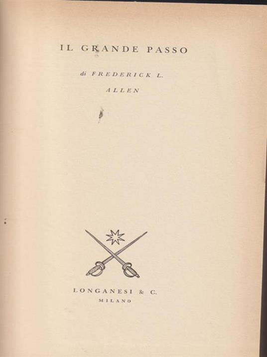 Il grande passo - F. L. Allen - copertina