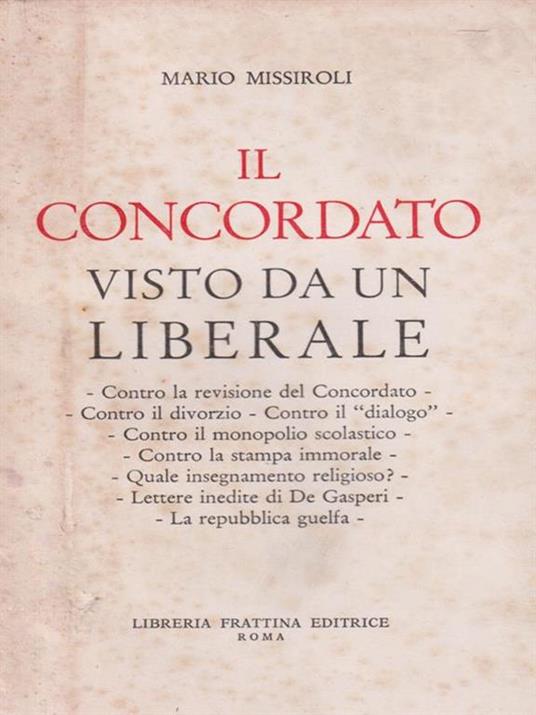 Il concordato visto da un liberale - Mario Missiroli - copertina