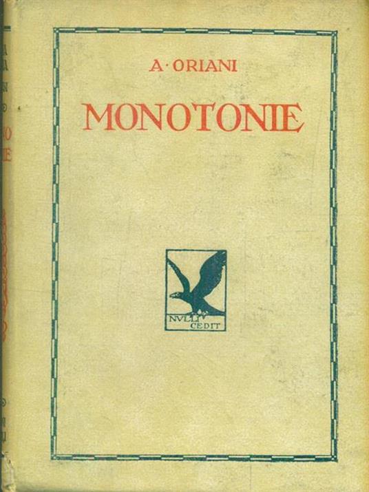   Monotonie - Alfredo Oriani - copertina