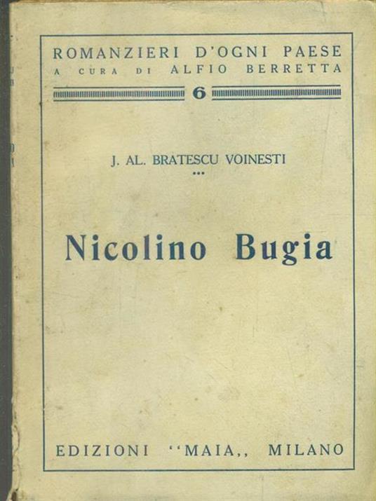   Nicolino Bugia - J. Al Bratescu Voinesti - copertina