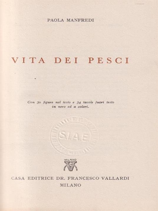   Vita dei pesci - Paola Manfredi - copertina