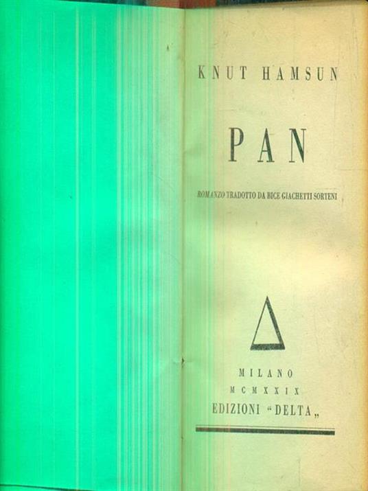   Pan - Knut Hamsut - copertina