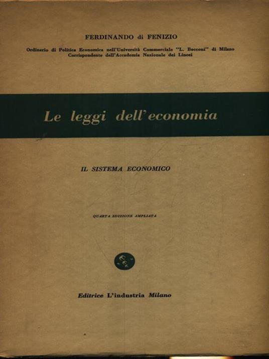 Le leggi dell'economia vol. 2 - Ferdinando Di Fenizio - copertina