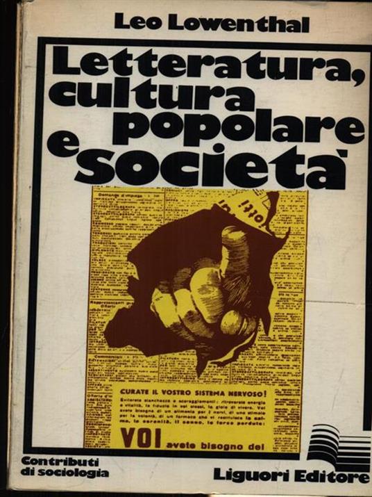   Letteratura, cultura popolare e società - Leo Löwenthal - copertina