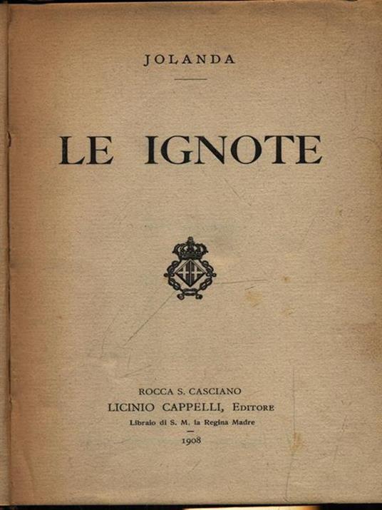 Le ignote - Jolanda - copertina