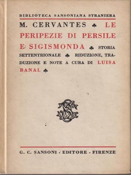 Le peripezie di Persile e Sigismonda - Miguel de Cervantes - copertina