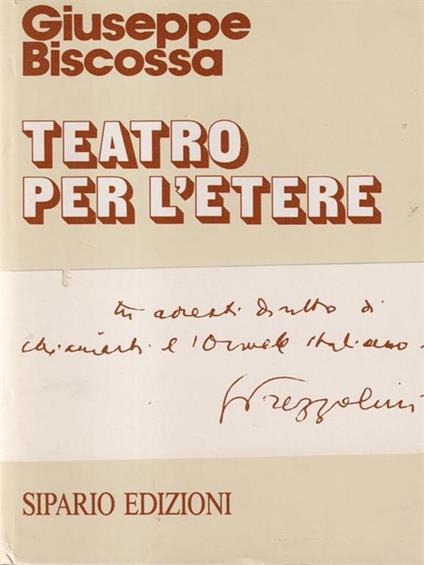 Teatro per l'etere - Giuseppe Biscossa - copertina