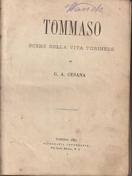   Tommaso scene della vita torinese - G.A. Cesana - copertina