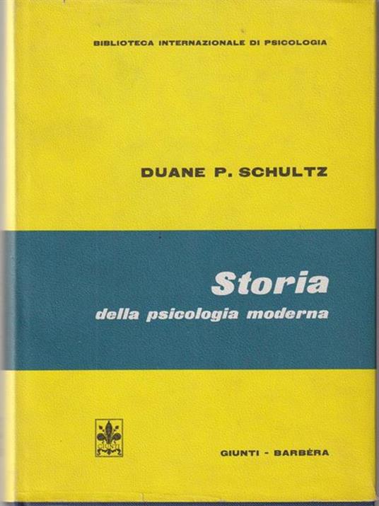   Storia della psicologia moderna - Duane P. Schultz - copertina