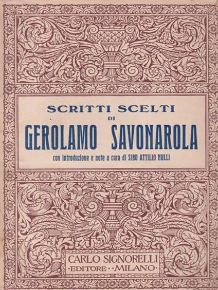   Scritti scelti di Gerolamo Savonarola - copertina