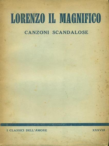   Canzoni scandalose - Lorenzo de' Medici - copertina