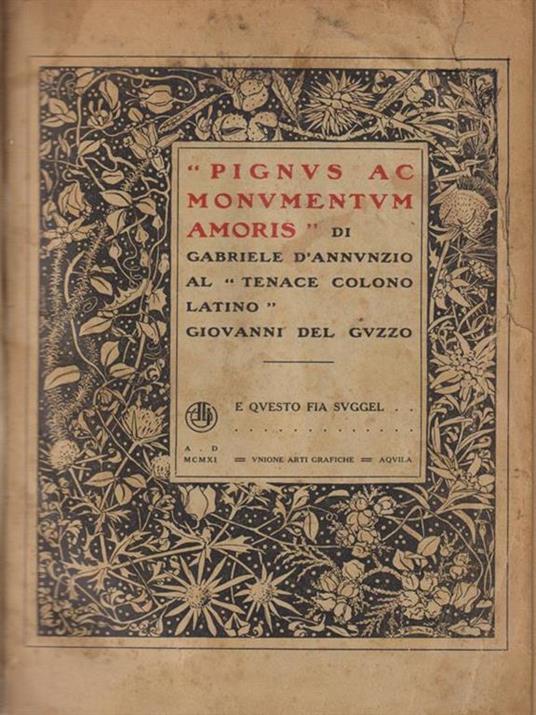 Pignus Ac Monumentum Amoris - Giovanni Del Guzzo - copertina