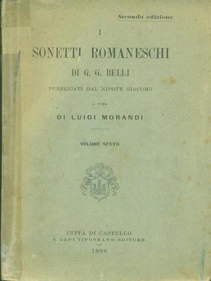 I  sonetti romaneschi Volume 6 - Luigi Morandi - copertina