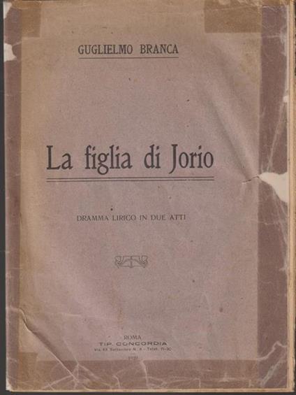 La figlia di Jorio - Guglielmo Branca - copertina
