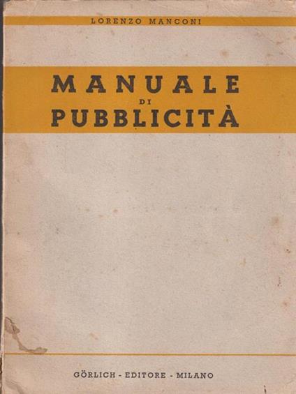 Manuale di pubblicità - Lorenzo Manconi - copertina