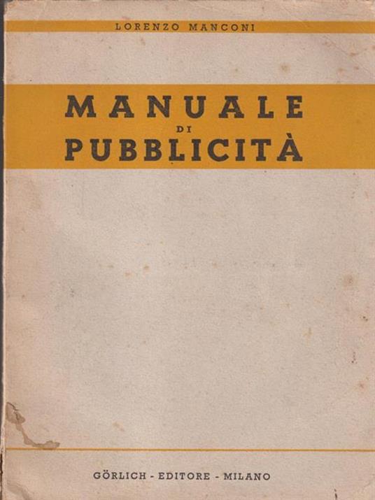 Manuale di pubblicità - Lorenzo Manconi - copertina