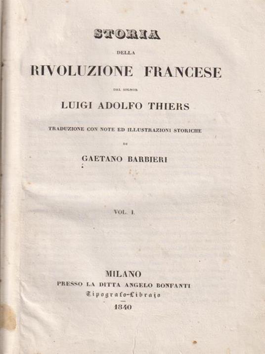 Storia Della Rivoluzione Francese 5 voll - Luigi Adolfo Thiers - copertina