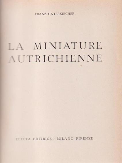 La miniature autrichienne - Franz Unterkircher - copertina