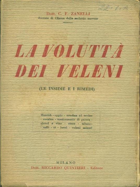 La voluttà dei veleni - C.F. Zanelli - copertina