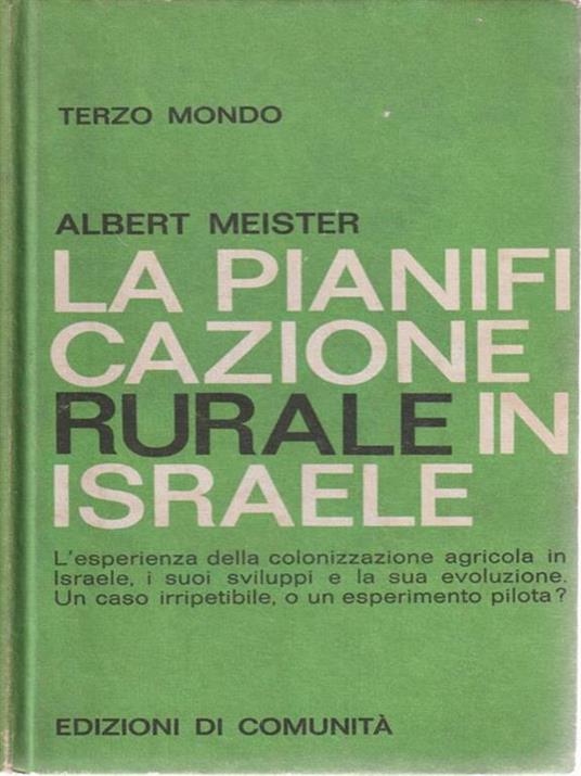 La pianificazione rurale in Israele - Albert Meister - copertina