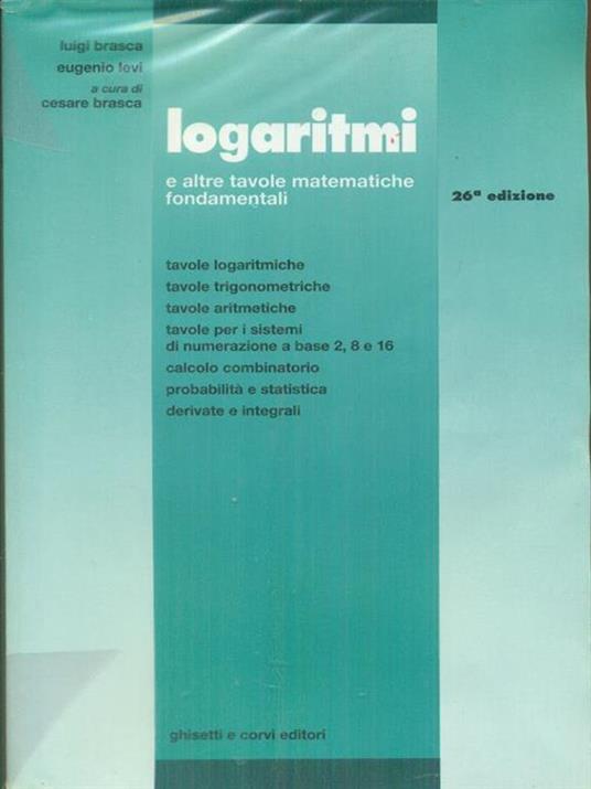 Logaritmi - E. Brasca - copertina