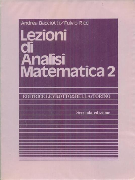 Lezioni di analisi matematica 2 - Andrea Bacciotti - copertina