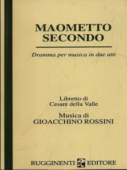 Maometto secondo - Gioachino Rossini - copertina