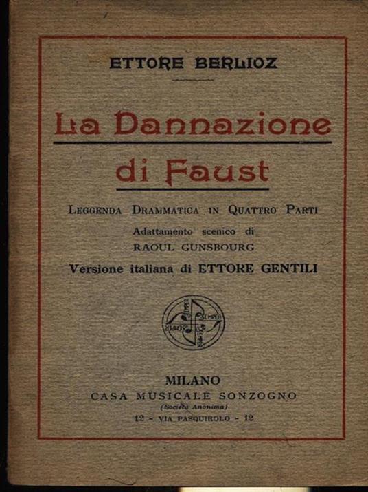 La dannazione di Faust - Ettore Berlioz - copertina