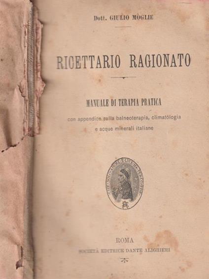 Ricettario ragionato - Giulio Moglie - copertina