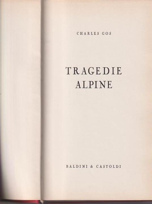   Tragedie alpine - Charles Gos - copertina