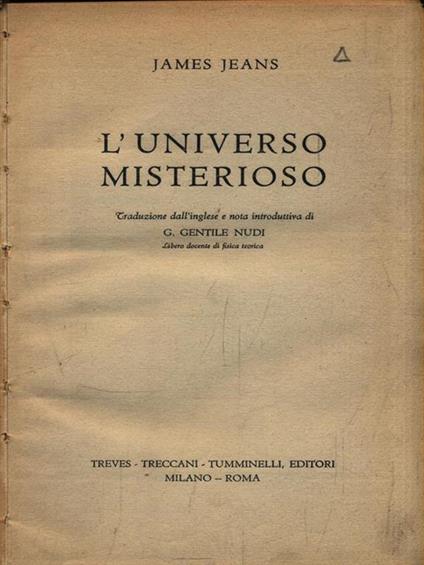 L' universo misterioso - James Jeans - copertina