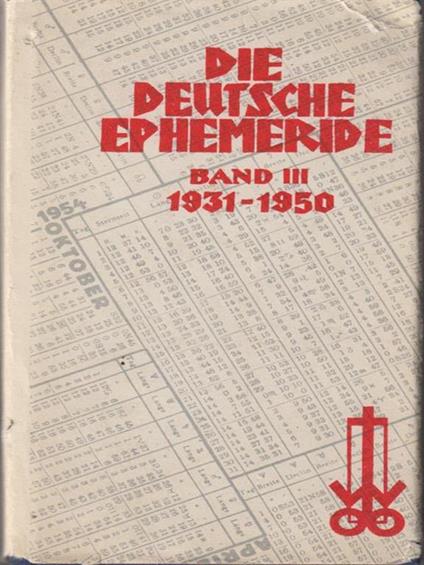   Die deutsche ephemeride. Band III 1931-1950 - copertina