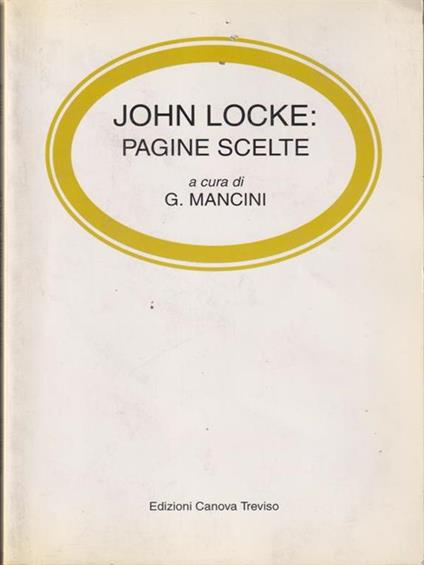 John Locke: pagine scelte - G. Mancini - copertina