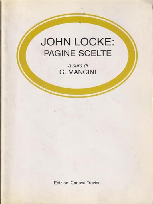 John Locke: pagine scelte - G. Mancini - copertina