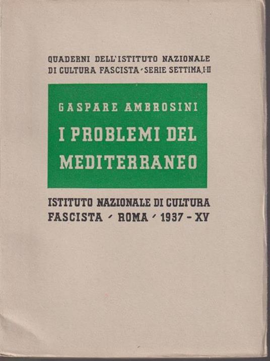 I problemi del Mediterraneo - Gaspare Ambrosini - copertina