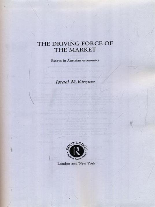 The driving force of the market - Israel M. Kirznewr - copertina