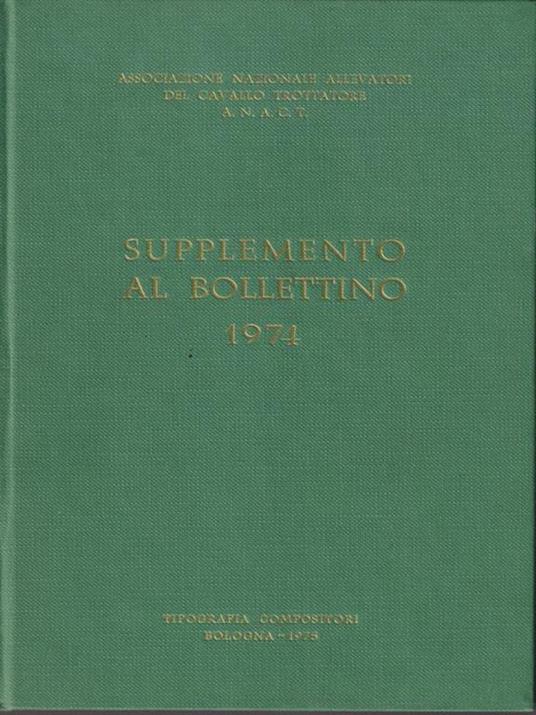   Supplemento al bollettino 1974 - copertina