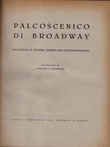   Palcoscenico di Broadway - Gerardo Guerrieri - copertina