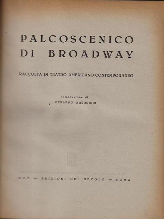   Palcoscenico di Broadway - Gerardo Guerrieri - copertina