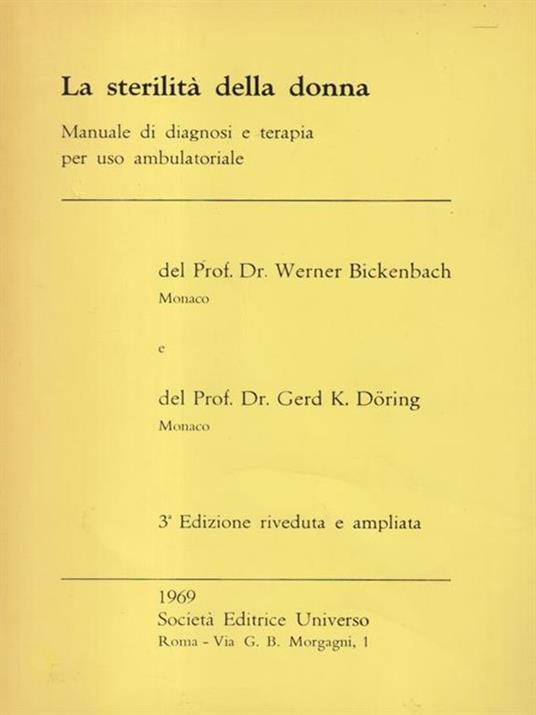 La sterilità della donna - W. Bickenbach - copertina