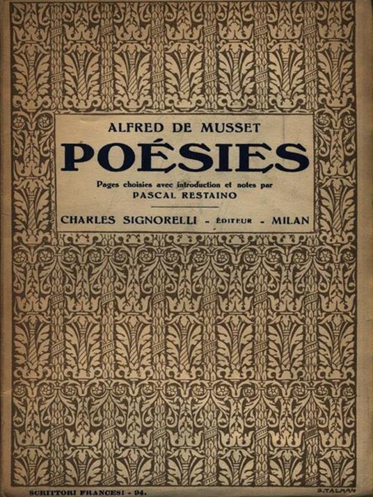   Poésies - Alfred de Musset - copertina