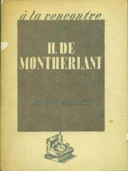   H. De Montheriant - Roger Bodart - copertina