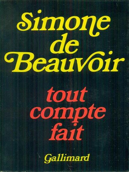   Tout compte fait - Simone de Beauvoir - copertina