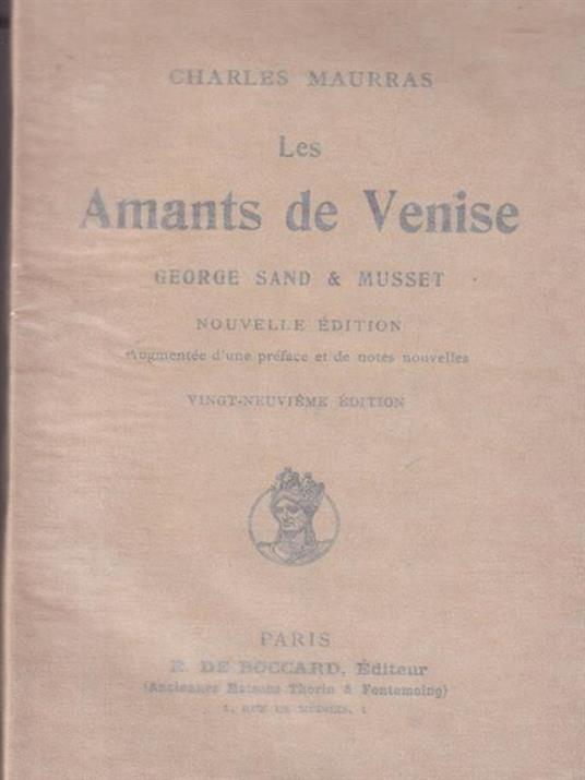 Les Amants de Venise - Charles Maurras - copertina