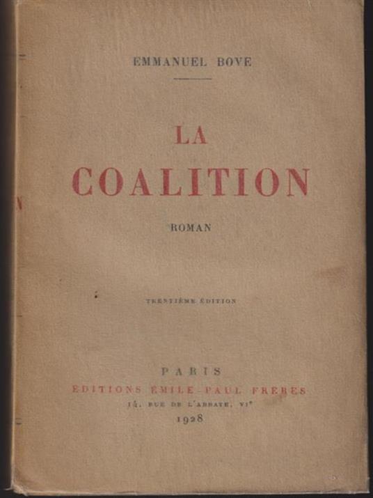 La coalition - Emmanuel Bove - copertina