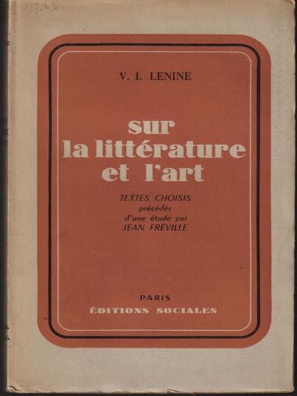   Sur la litterature et l'art - V.I. Lenine - copertina