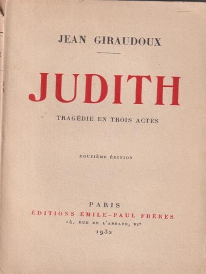   Judith - Jean Giraudoux - copertina